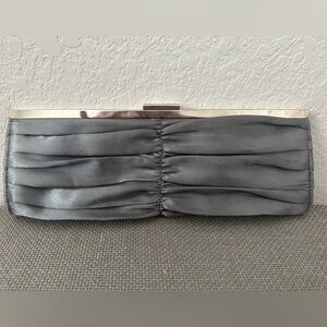 Elegant Silver Clutch with Pleated Design
